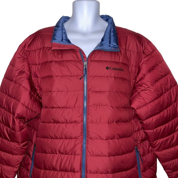 Columbia OmniHeat Quilted Puffer Jacket Mens XXL Red Big Tall Pockets Outdoor - Picture 2 of 12